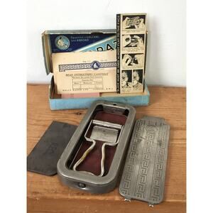 Vtg Rolls Razor England Imperial #2 Nickel Plated Facial Hair Razor Original Box
